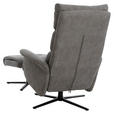 RELAXSESSELSET Mikrofaser Relaxfunktion, Hocker    - Schwarz/Grau, Design, Textil/Metall (81/105,5/86,5cm) - Xora