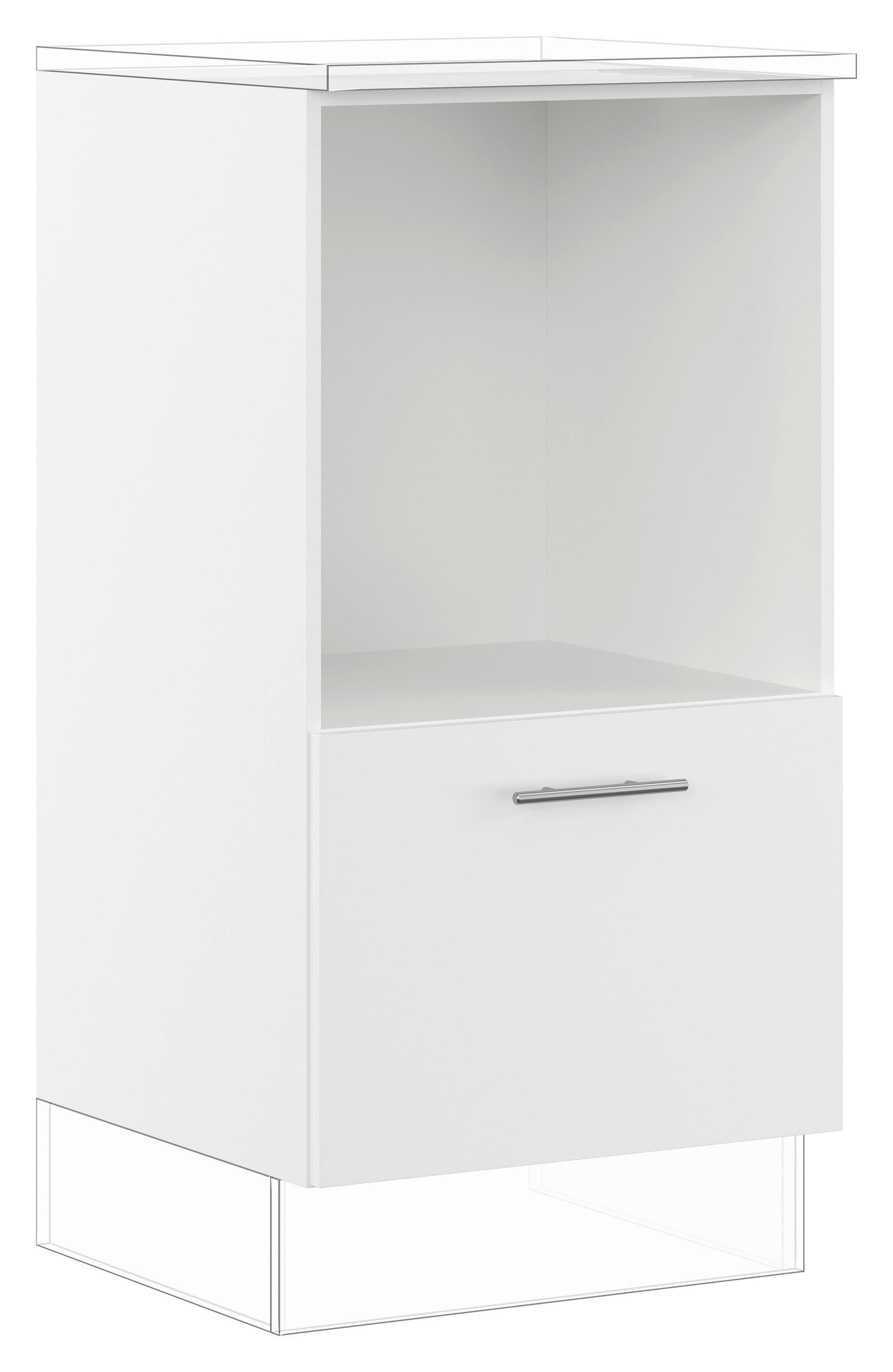 GERÄTEUMBAUSCHRANK 60/119,8/57,6 cm  in Weiß  - Edelstahlfarben/Weiß, Basics, Holzwerkstoff/Metall (60/119,8/57,6cm) - Impuls