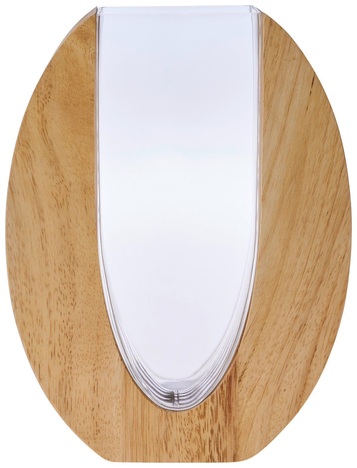 VASE 28,00 cm  - Transparent/Braun, Basics, Glas/Holz (20,50/28,00/7,00cm) - Leonardo