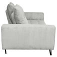 BIGSOFA  in Cord Hellgrau  - Hellgrau/Schwarz, KONVENTIONELL, Textil/Metall (246/100/116cm) - Carryhome