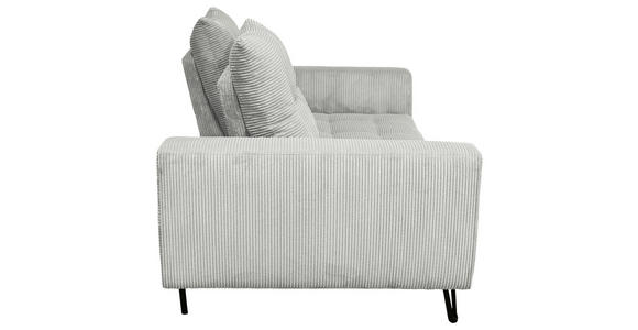 BIGSOFA  in Cord Hellgrau  - Hellgrau/Schwarz, KONVENTIONELL, Textil/Metall (246/100/116cm) - Carryhome