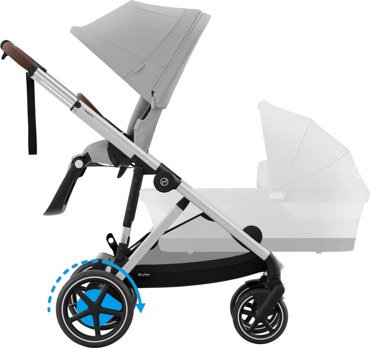 KINDERWAGEN EGAZELLE S  - Silberfarben/Grau, Design, Kunststoff/Metall (94.5/66/100cm) - Cybex