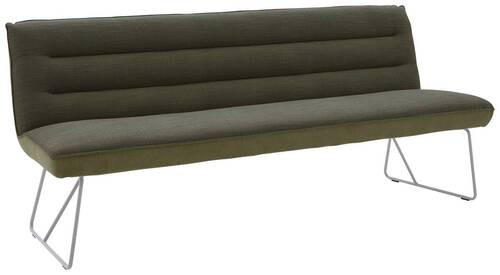 SITZBANK 218/89/68 cm Flachgewebe Grün, Edelstahlfarben  - Edelstahlfarben/Grün, Design, Textil/Metall (218/89/68cm) - Dieter Knoll