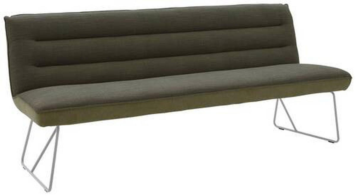 SITZBANK in Metall, Textil Grün, Edelstahlfarben  - Edelstahlfarben/Grün, Design, Textil/Metall (218/89/68cm) - Dieter Knoll