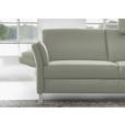 3-SITZER-SOFA Latina in Echtleder Hellgrau   - Hellgrau/Alufarben, Design, Leder/Metall (190/82/99cm) - Dieter Knoll