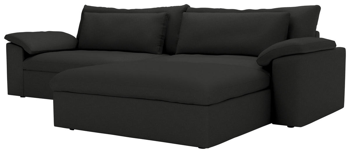 ECKSOFA  Webstoff Anthrazit  - Anthrazit/Schwarz, Modern, Kunststoff/Textil (306/198cm) - Carryhome
