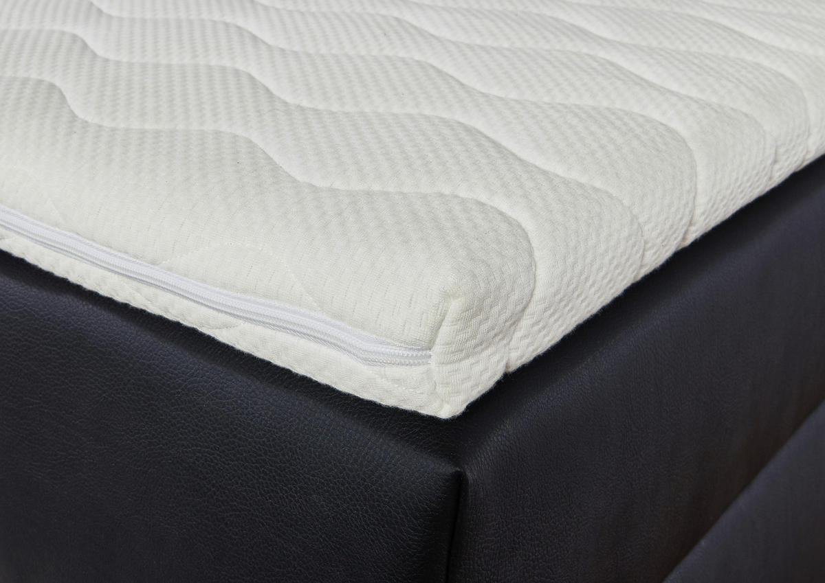 BOX-ÁGY 180/200 cm  fekete  - fekete, Modern, műanyag/textil (180/200cm) - MID.YOU
