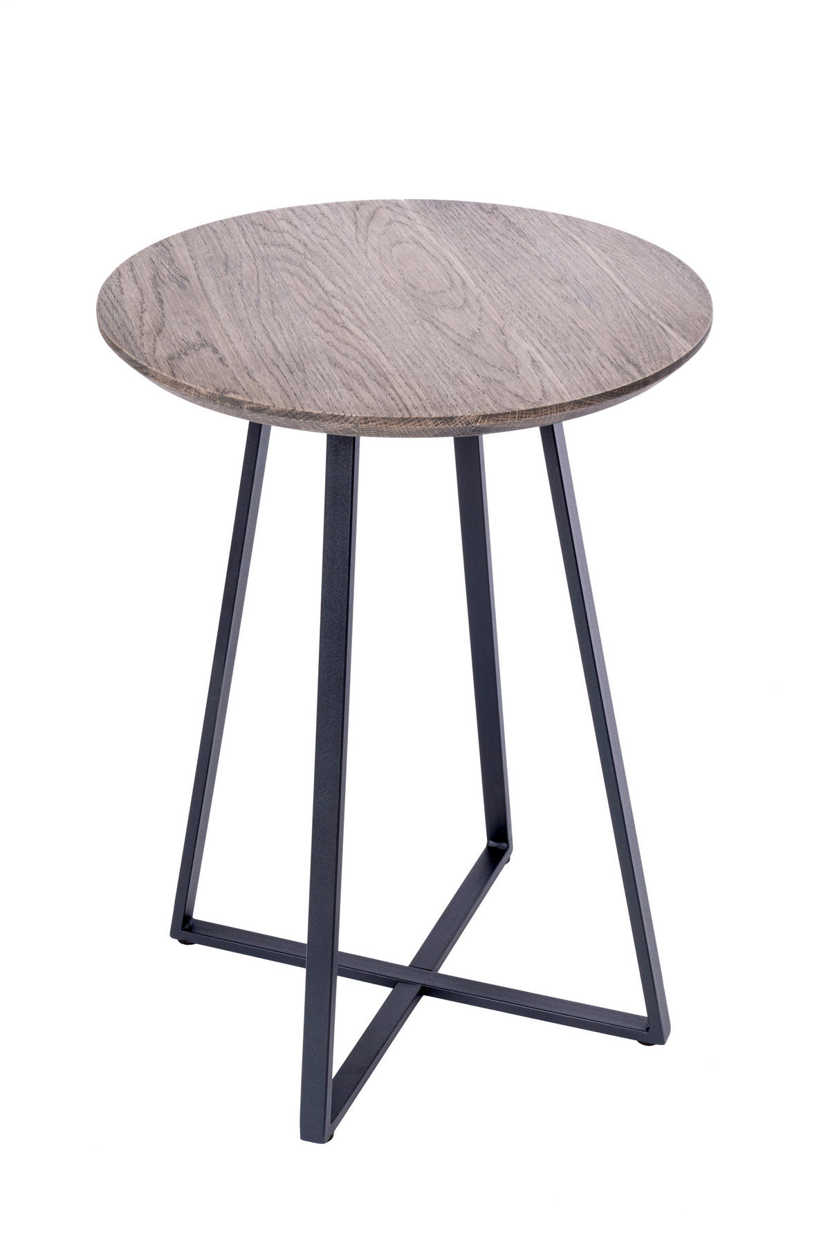 BEISTELLTISCH in Holz, Metall  - Eiche dunkel/Schwarz, Natur, Holz/Metall (40/55cm)