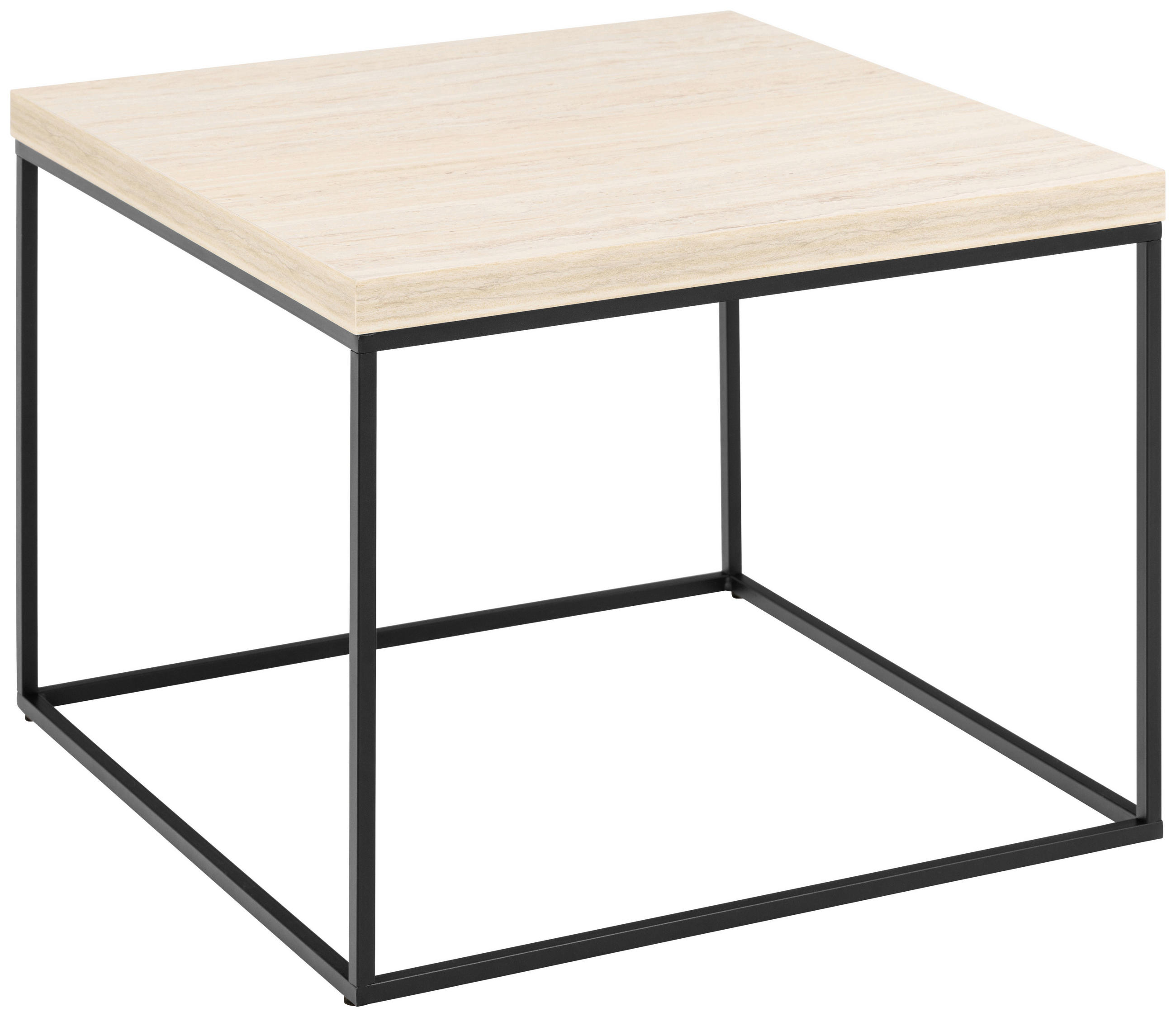 COUCHTISCH Holzwerkstoff 60/60/45 cm  - Beige/Schwarz, Design, Holzwerkstoff/Metall (60/60/45cm) - Livetastic