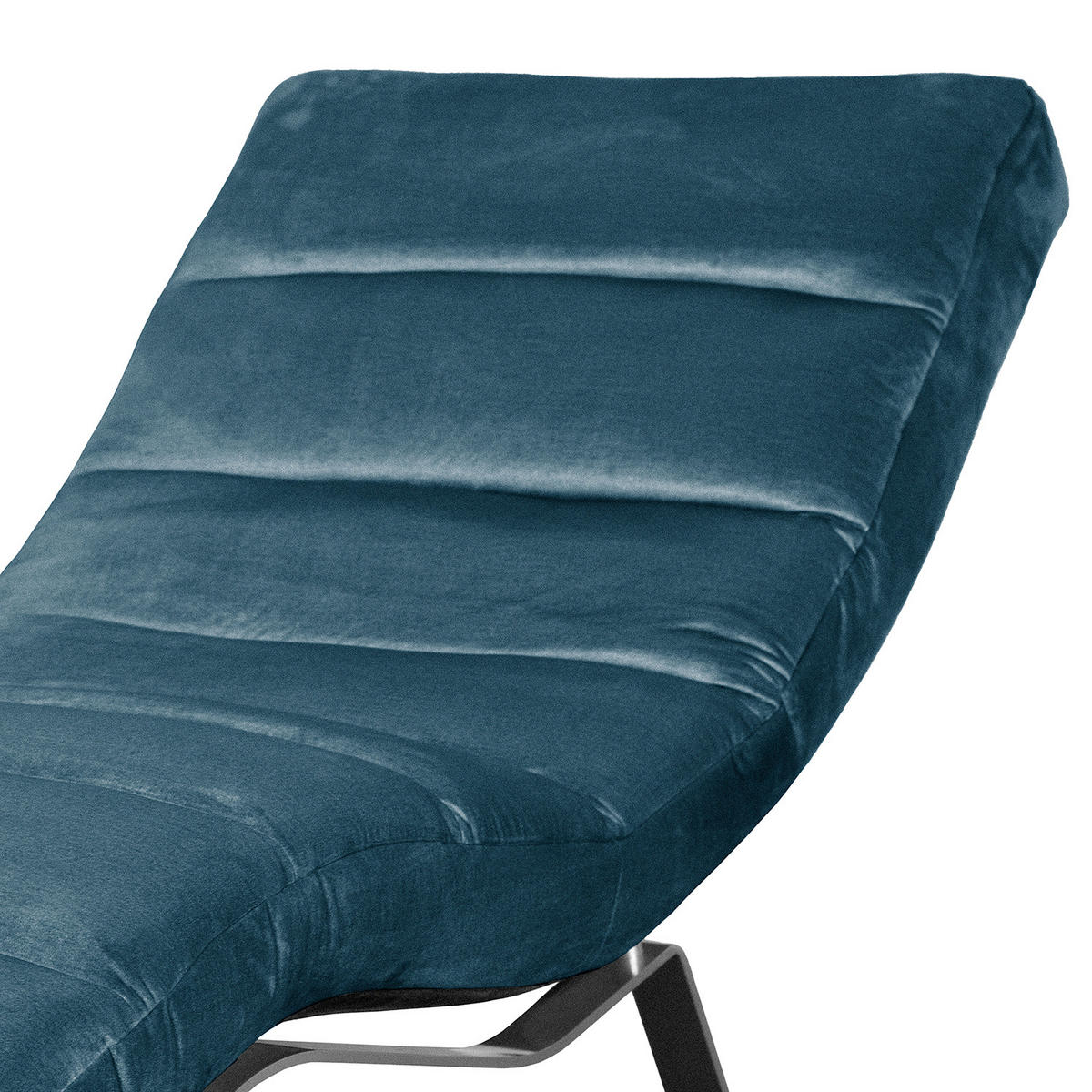 RELAXLIEGE SWING Samt Blau  - Blau/Silberfarben, Design, Textil/Metall (65/65-95/171cm) - Livetastic