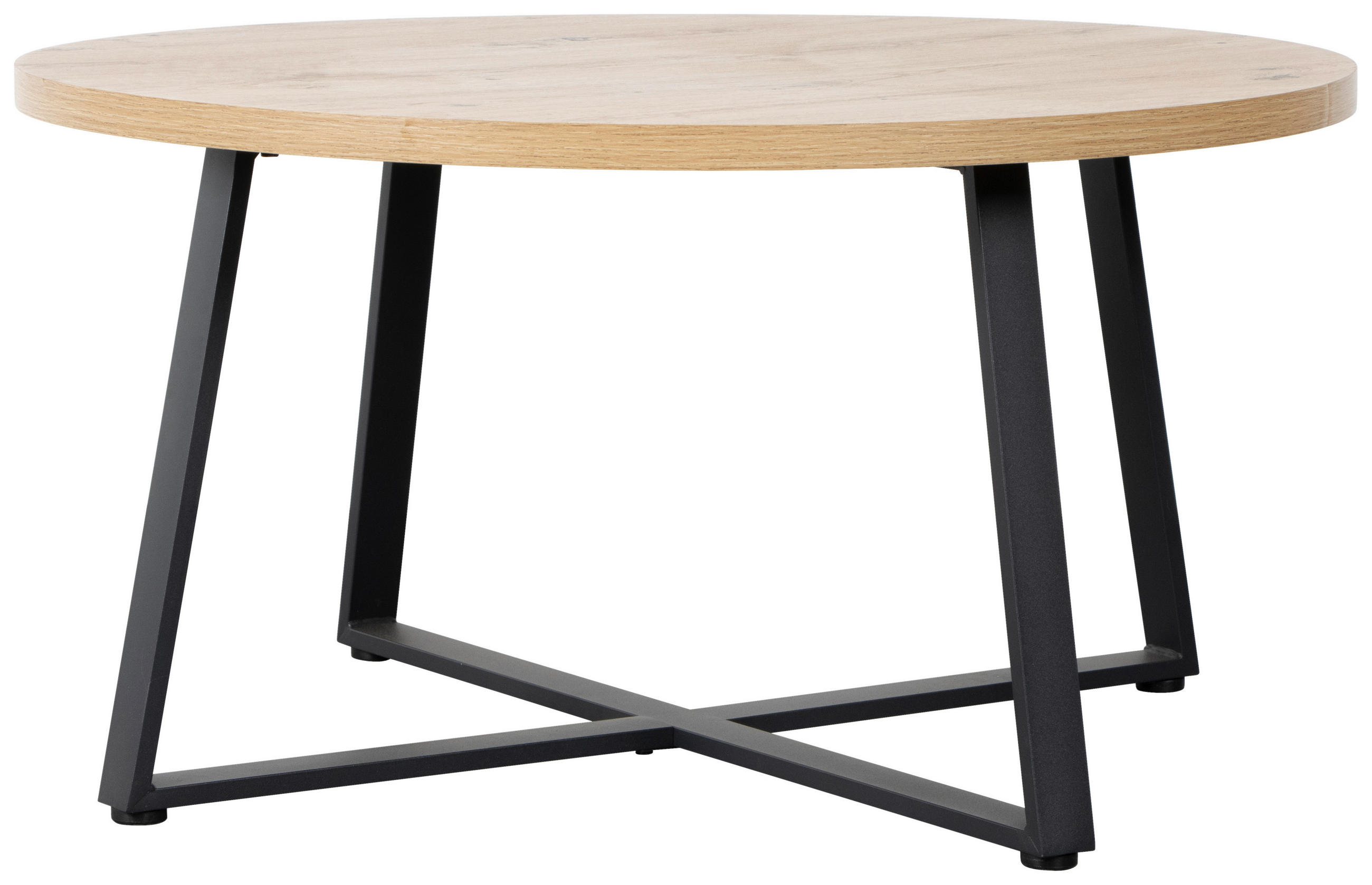 COUCHTISCH 80/80/42 cm rund Schwarz, Eiche Artisan  - Schwarz/Eiche Artisan, Design, Holzwerkstoff/Metall (80/80/42cm) - Boxxx