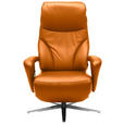 RELAXSESSEL in Leder Orange  - Edelstahlfarben/Orange, Design, Leder/Metall (75/106/88cm) - Dieter Knoll