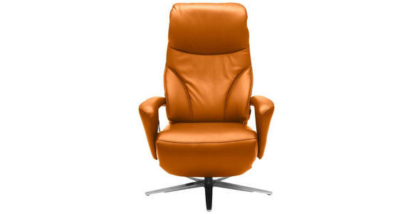 RELAXSESSEL in Leder Orange  - Edelstahlfarben/Orange, Design, Leder/Metall (75/106/88cm) - Dieter Knoll