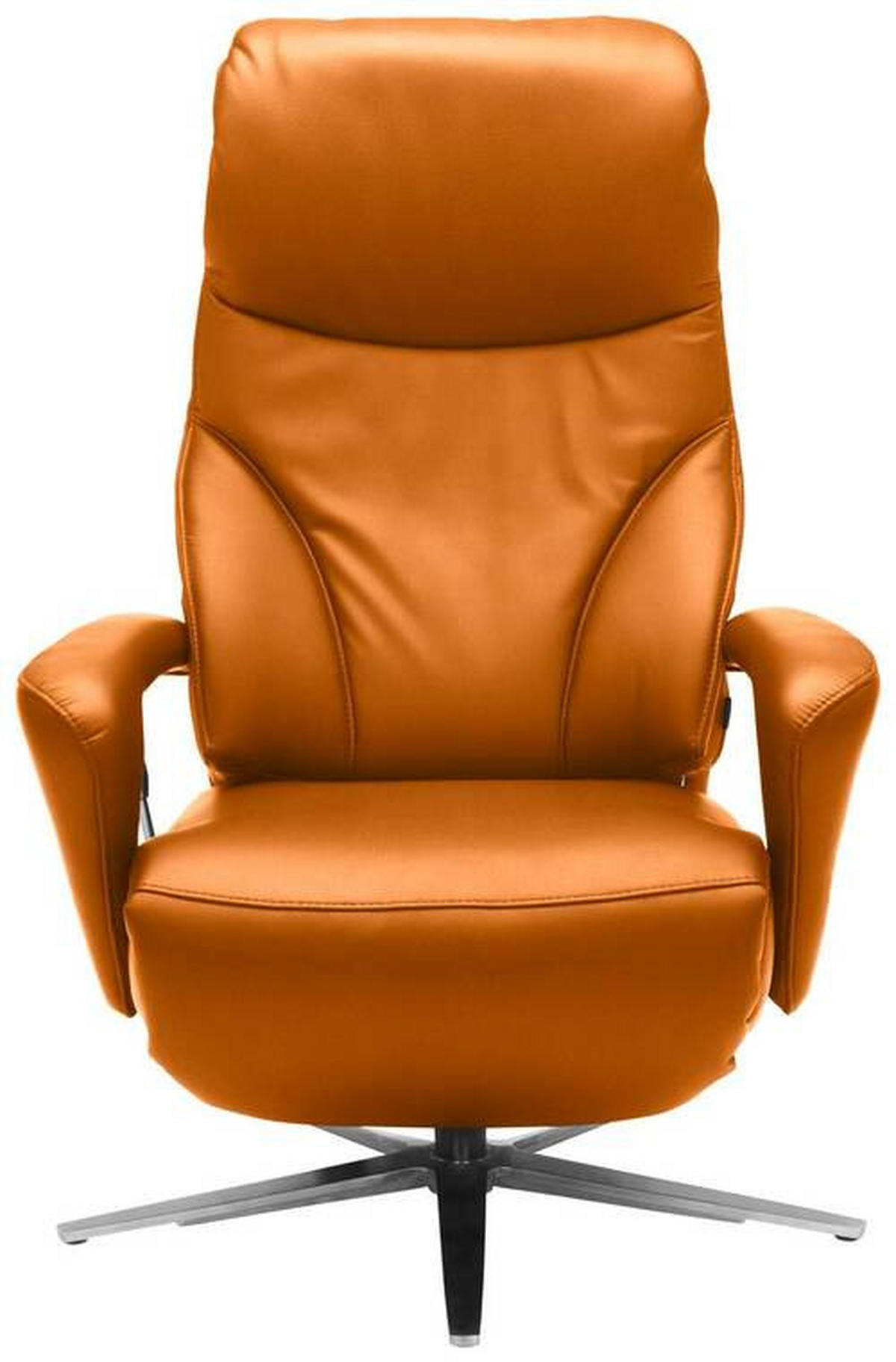 RELAXSESSEL in Leder Orange  - Edelstahlfarben/Orange, Design, Leder/Metall (75/106/88cm) - Dieter Knoll