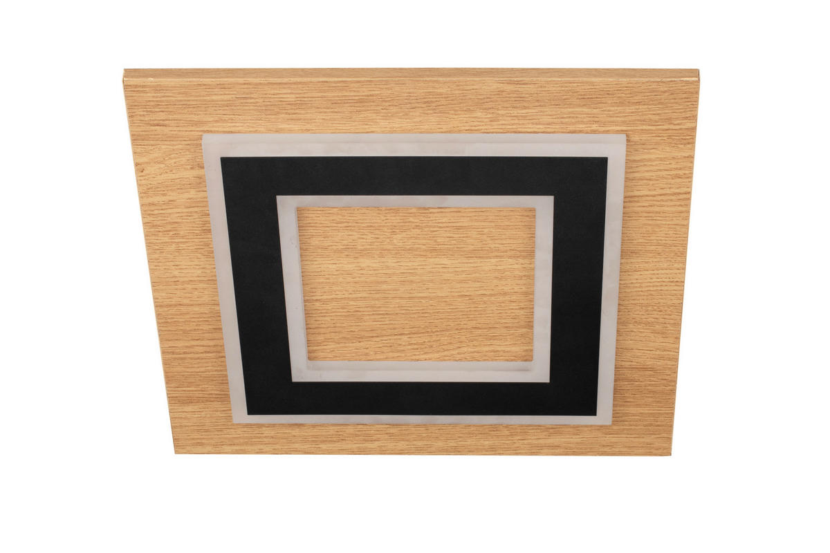 LED-DECKENLEUCHTE   - Schwarz/Naturfarben, Natur, Holzwerkstoff/Metall (32/32cm) - Novel
