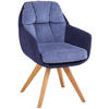 ARMLEHNSTUHL  in Flachgewebe  - Wildeiche/Blau, Design, Holz/Textil (65/85/68cm) - Linea Natura