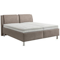 LIT REMBOURRÉ 180/200 cm  taupe, gris clair  - couleur d'aluminium/gris clair, Konventionell, textile/matière synthétique (180/200cm) - Beldomo - Sleep