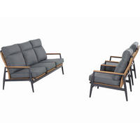 LOUNGEGARNITUR Teakholz Aluminium  - Anthrazit/Grau, Basics, Holz/Metall - Siena Garden