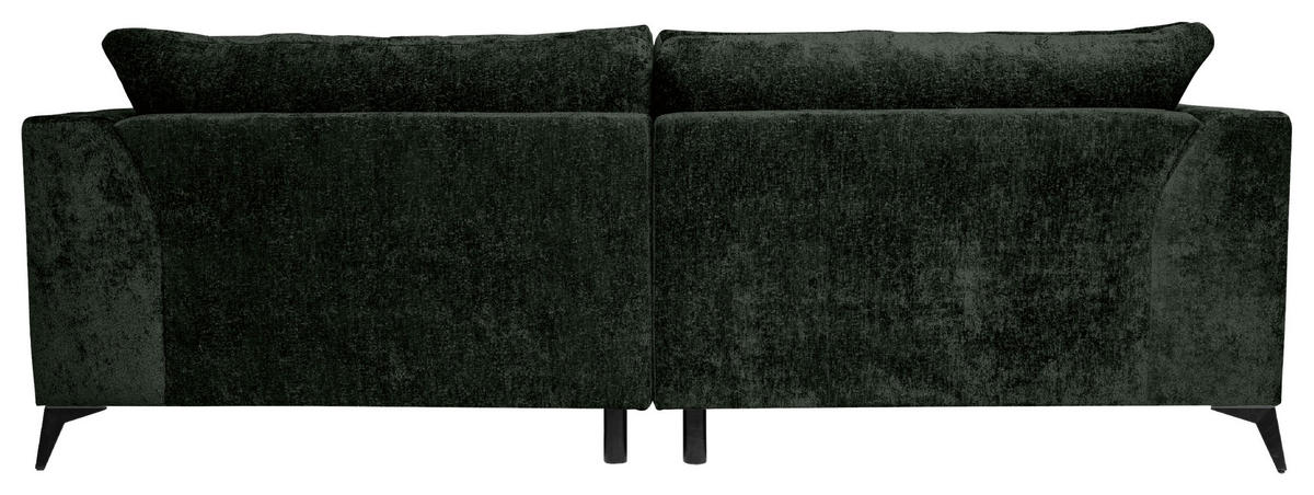 BIGSOFA Chenille Dunkelgrün  - Dunkelgrün/Schwarz, Design, Textil/Metall (250/90/120cm) - home24