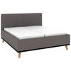 POLSTERBETT Matratze, Lattenrost, Bettkasten 180/200 cm  in Graubraun  - Eichefarben/Graubraun, Design, Holz/Textil (180/200cm) - Musterring
