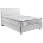 BOXSPRINGBETT 140/200 cm  in Weiß  - Chromfarben/Weiß, KONVENTIONELL, Kunststoff/Textil (140/200cm) - Hom`in