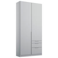 GARDEROB MED GÅNGJÄRN 91/229/54 cm 2-dörrar - ljusgrå/aluminiumfärg, Modern, trämaterial (91/229/54cm) - Rauch Möbel