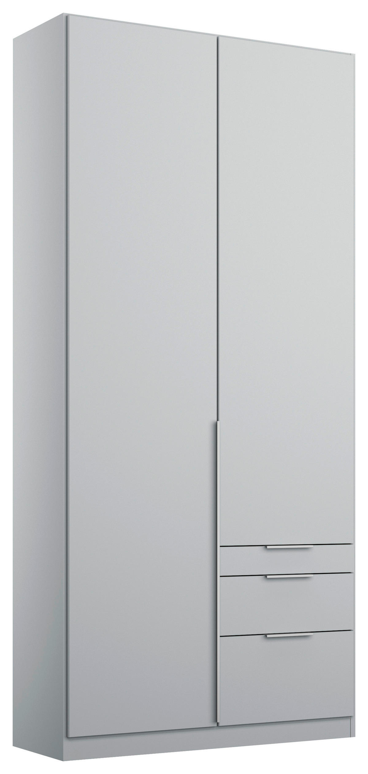 GARDEROB MED GÅNGJÄRN 91/229/54 cm 2-dörrar - ljusgrå/aluminiumfärg, Modern, trämaterial (91/229/54cm) - Rauch Möbel
