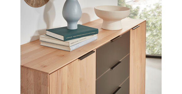SIDEBOARD 150,9/84,7/44,2 cm in Erlefarben, Dunkelbraun - Dunkelbraun/Erlefarben, Natur, Glas/Holz (150,9/84,7/44,2cm) - Valnatura