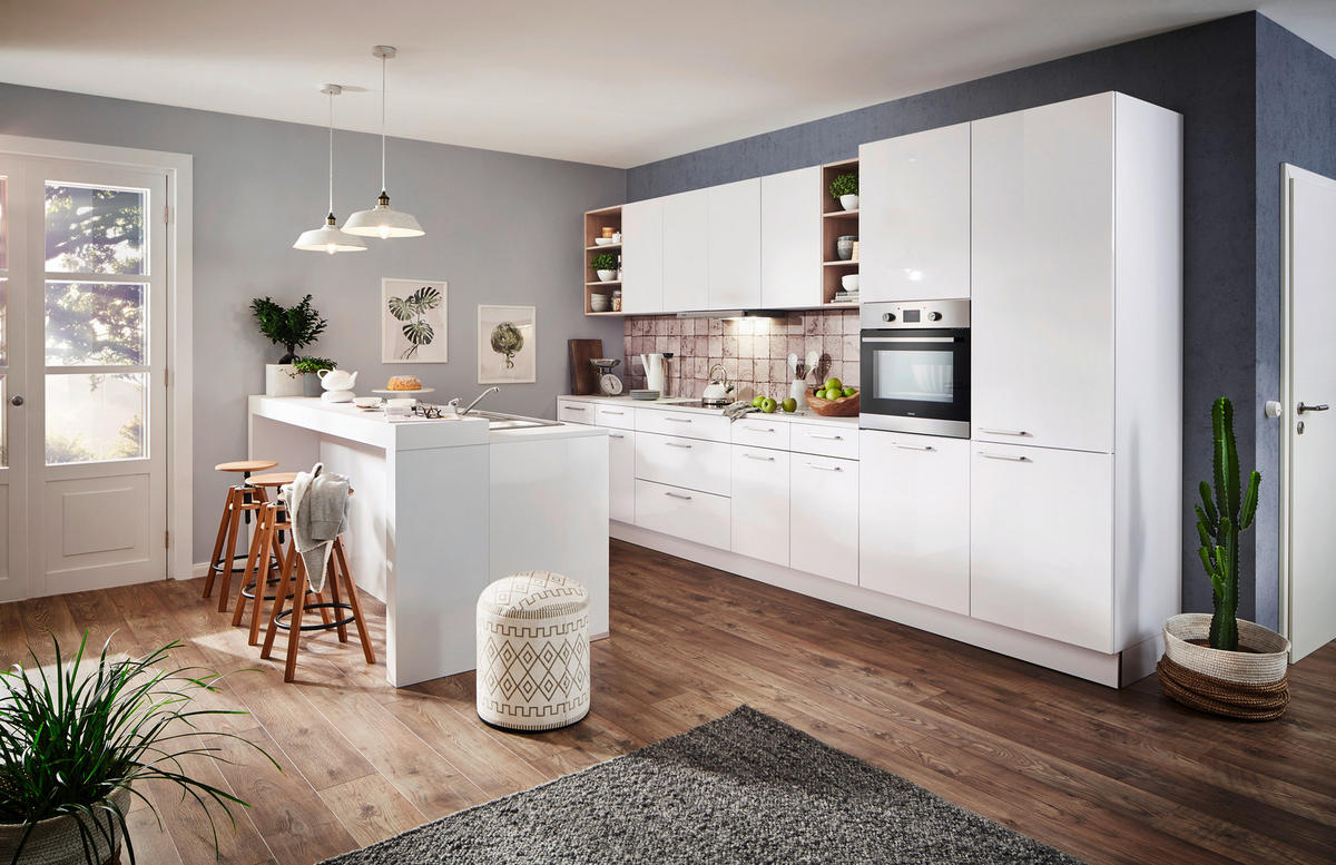 EINBAUKÜCHE LUX  - Braun/Weiß, Design, Holzwerkstoff - Nolte Küchen