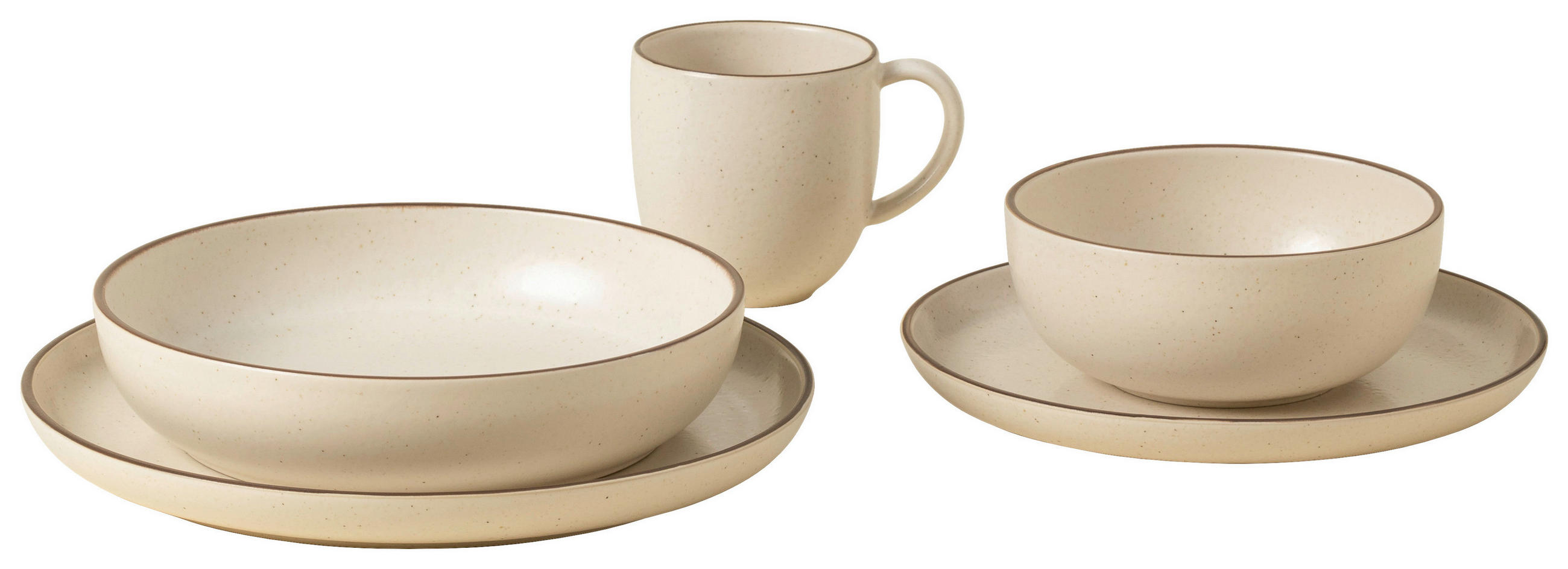 KOMBISERVICE Braun, Beige PACIFICA 5-teilig 1 Personen  - Beige/Braun, Basics, Keramik - Costa Nova