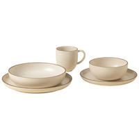 KOMBISERVICE Braun, Beige PACIFICA 5-teilig 1 Personen  - Beige/Braun, Basics, Keramik - Costa Nova