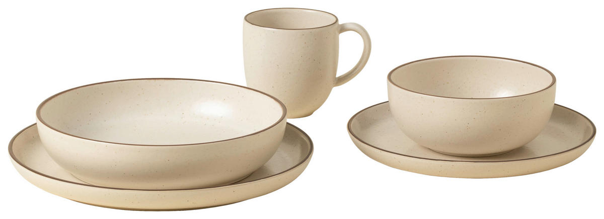 KOMBISERVICE Braun, Beige PACIFICA 5-teilig 1 Personen  - Beige/Braun, Basics, Keramik - Costa Nova