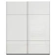 SCHWEBETÜRENSCHRANK  in Schwarz, Weiß  - Alufarben/Schwarz, KONVENTIONELL, Glas/Holzwerkstoff (201/223/67cm) - Novel