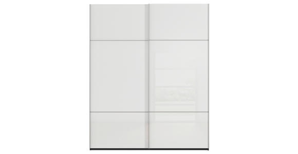 SCHWEBETÜRENSCHRANK in Schwarz, Weiß - Alufarben/Schwarz, KONVENTIONELL, Glas/Holzwerkstoff (201/223/67cm) - Novel