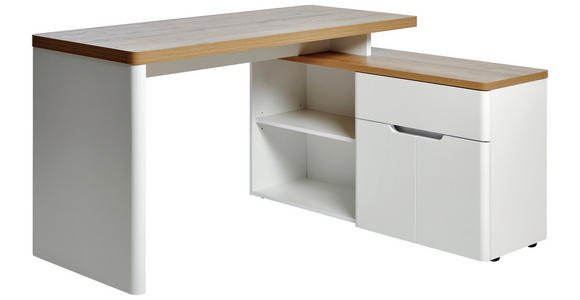 SCHREIBTISCHKOMBINATION in Weiß, Eichefarben - Eichefarben/Weiß, KONVENTIONELL, Holzwerkstoff (140/77/117,5cm) - Venda