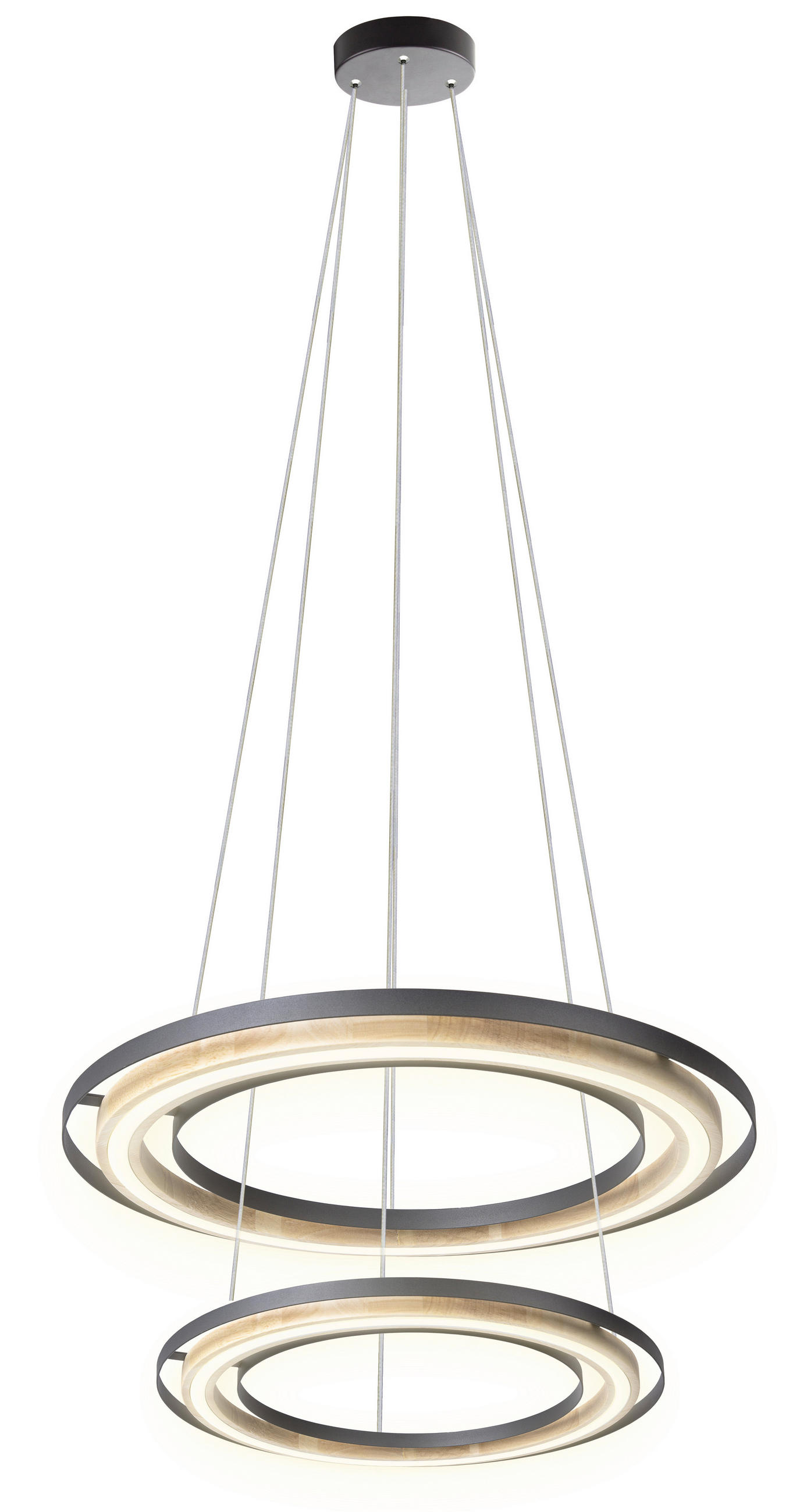 LED-HÄNGELEUCHTE 56/150 cm  - Schwarz/Naturfarben, Basics, Holz/Metall (56/150cm)