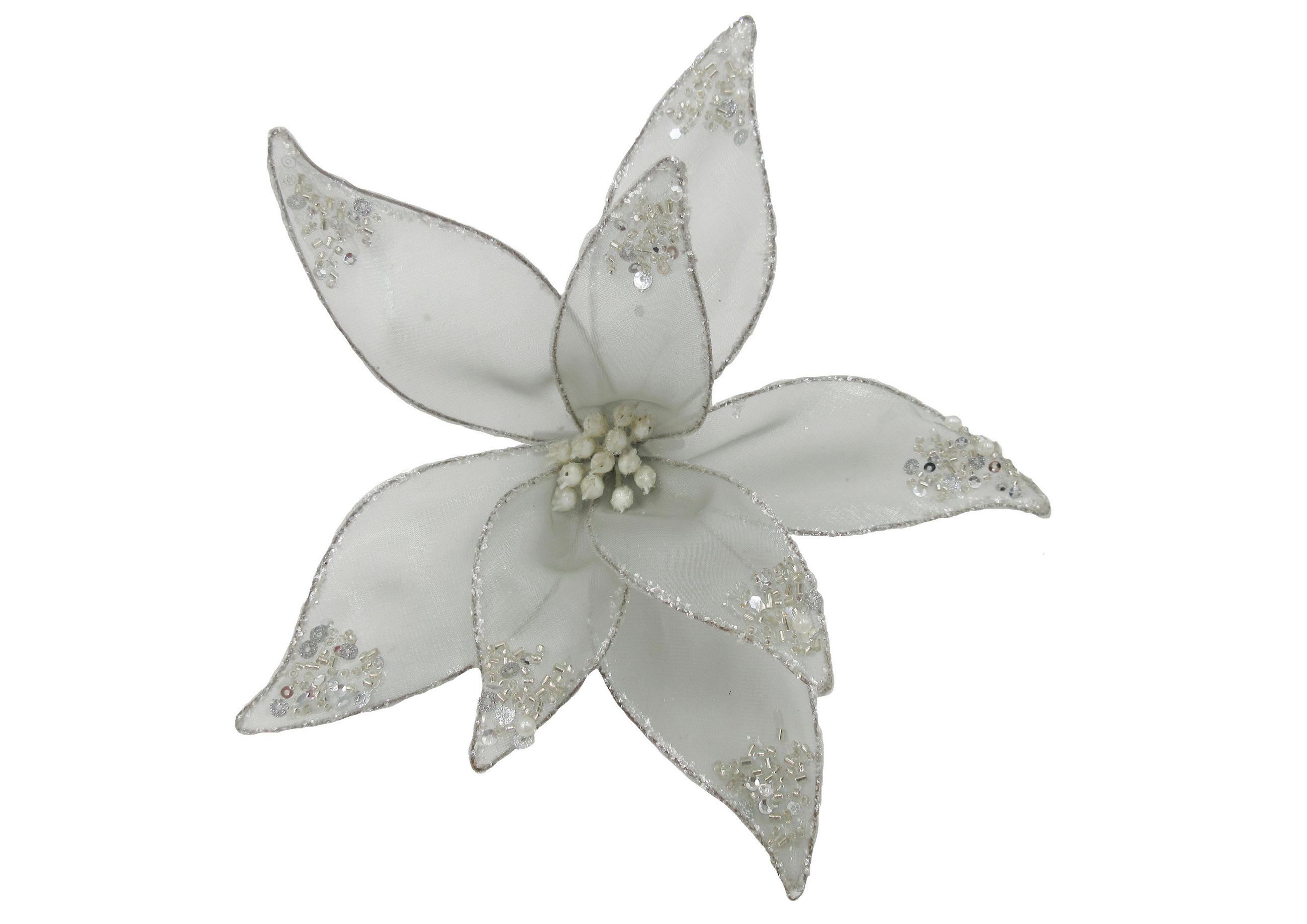 FLOARE DECORATIVĂ - gri, Lifestyle, plastic/metal (20cm) - X-Mas