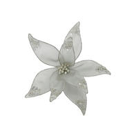 CVIJET DEKORATIVNI - siva, Lifestyle, metal/tekstil (20cm) - X-Mas