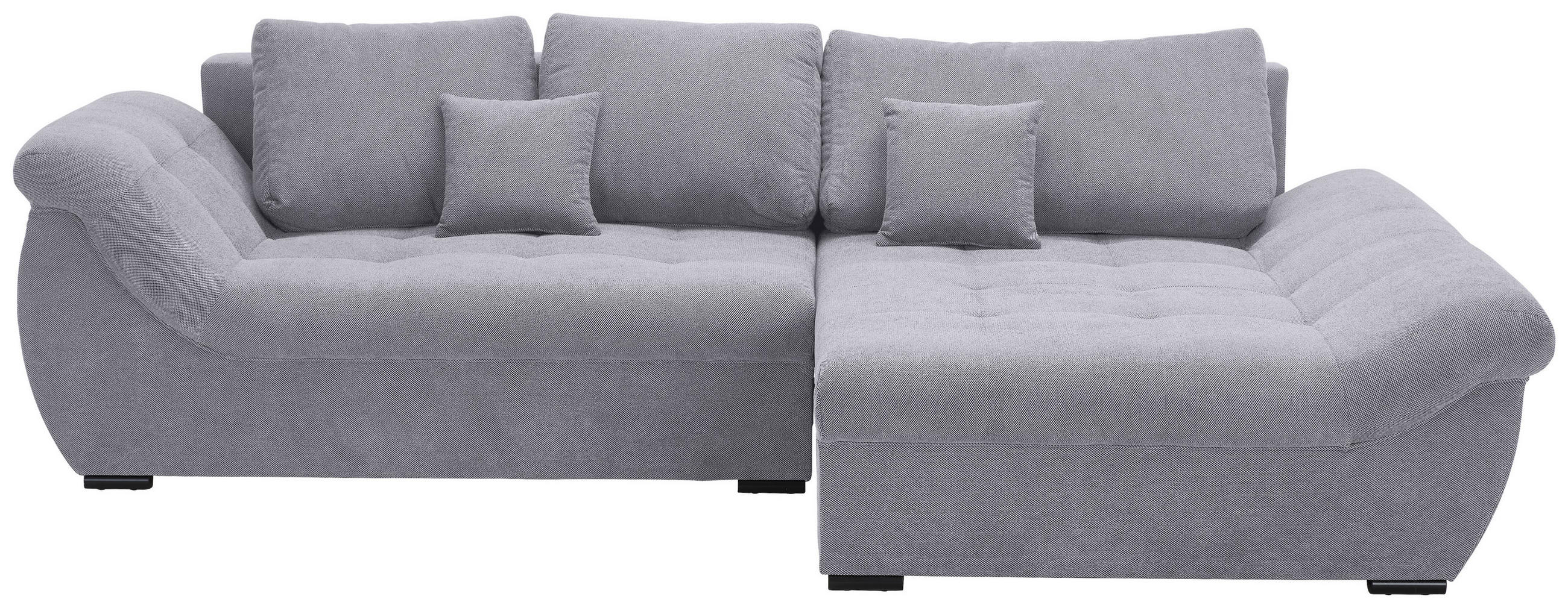ECKSOFA Hellgrau Flachgewebe  - Hellgrau/Schwarz, Design, Kunststoff/Textil (278/175cm) - Xora