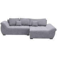ECKSOFA Hellgrau Flachgewebe  - Hellgrau/Schwarz, Design, Kunststoff/Textil (278/175cm) - Xora