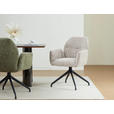 ARMLEHNSTUHL  Sitzfläche 360° drehbar, automatische Rückholfunktion Leinenoptik  - Beige/Schwarz, Design, Textil/Metall (62/89/63cm) - Dieter Knoll