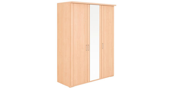 DREHTÜRENSCHRANK  in Eiche Bianco  - Eiche Bianco/Silberfarben, KONVENTIONELL, Glas/Holzwerkstoff (150/197cm) - Venda