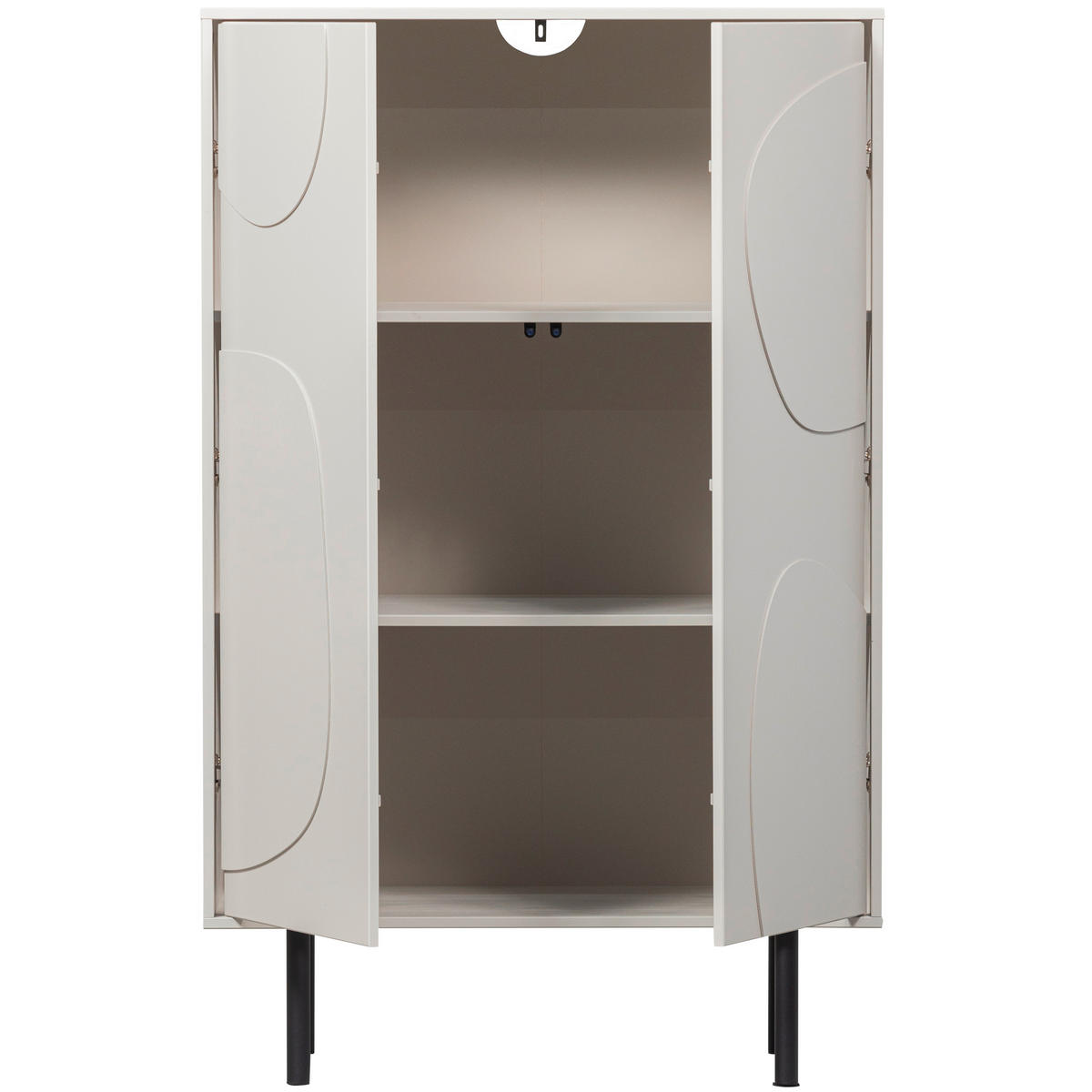 KOMMODE Cadiz  in 85/135/40 cm  - Grauweiß/Schwarz, Design, Holz/Metall (85/135/40cm) - Livetastic