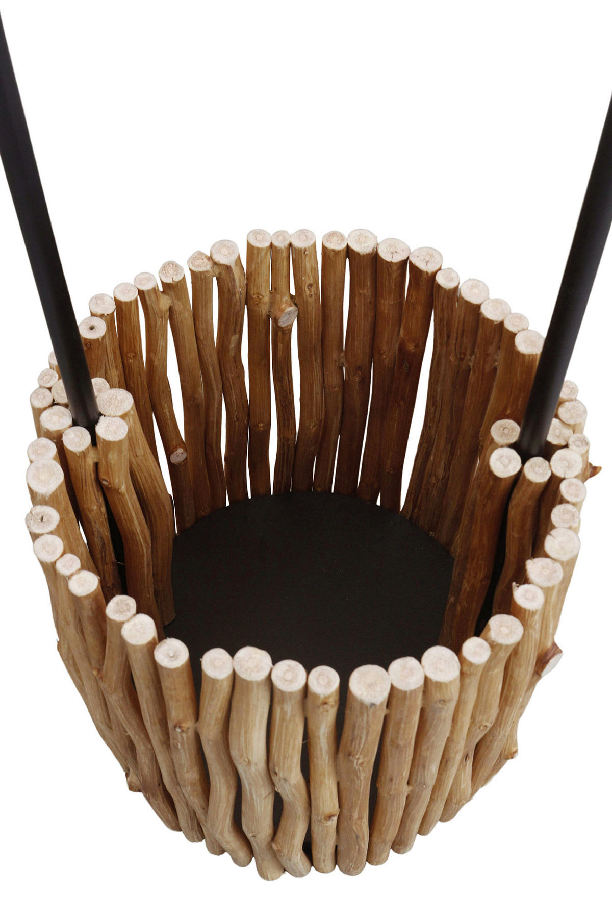 STEHLEUCHTE  34/155/34 cm   - Schwarz/Naturfarben, Design, Holz/Textil (34/155/34cm) - P & B