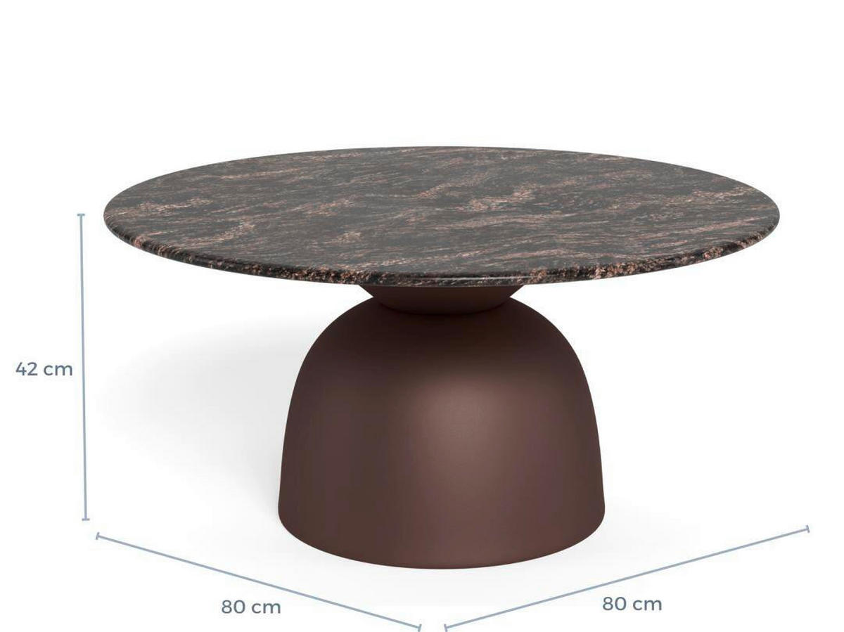 SOFFBORD i metall, sten  - brun, Design, metall/sten (80/42cm) - MID.YOU