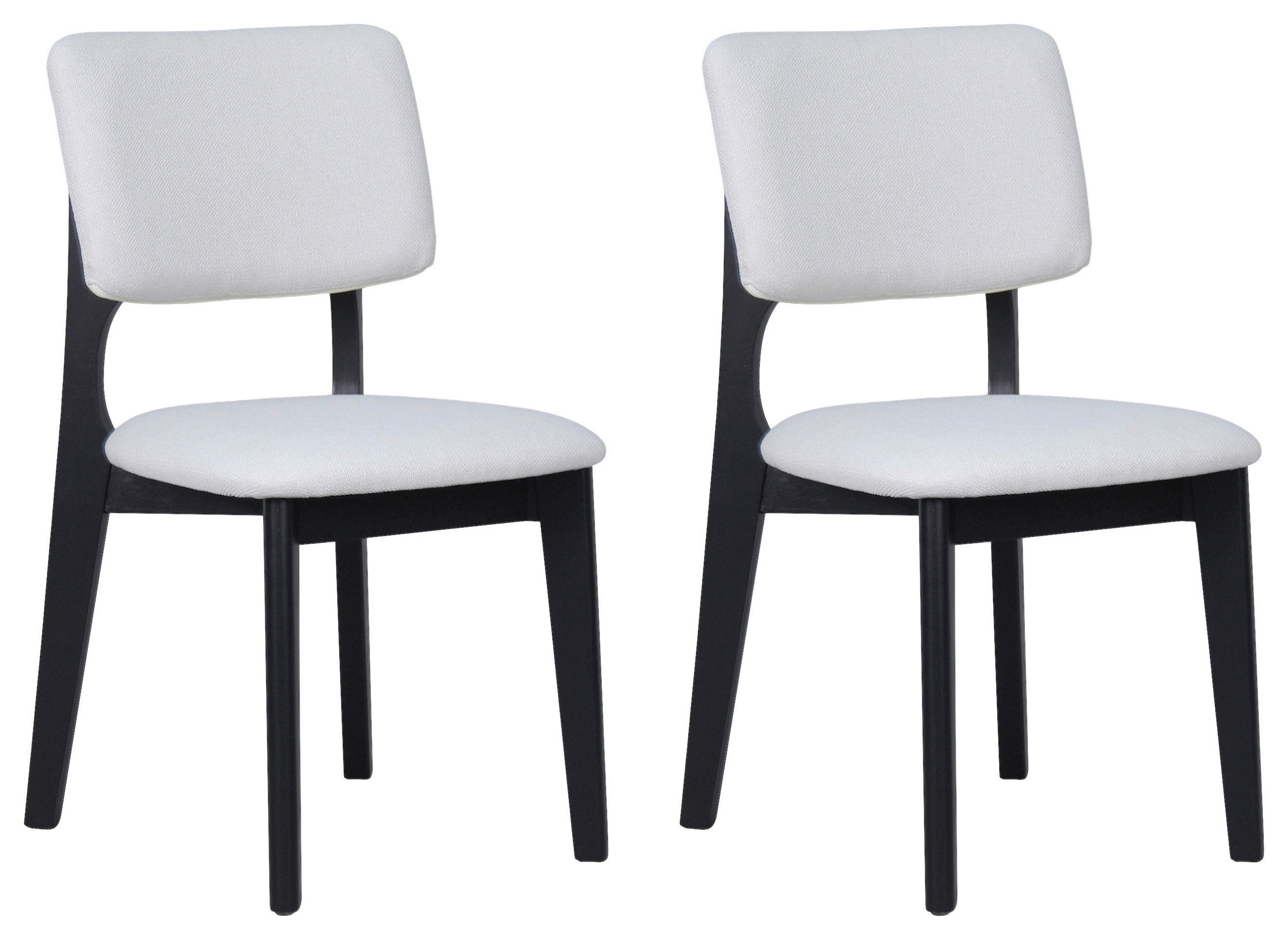 STUHL-SET 2 Stück  in Webstoff  - Beige/Schwarz, MODERN, Holz/Textil (48/87/54cm) - MID.YOU