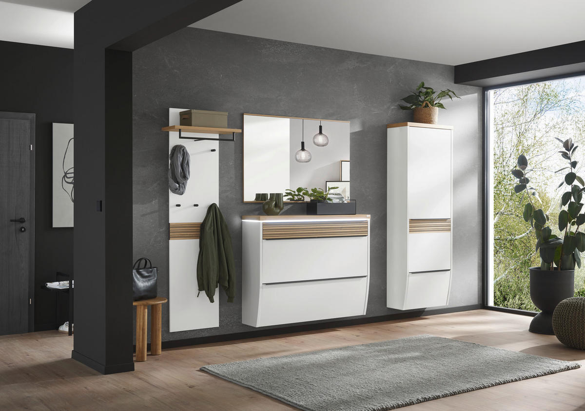 WANDSPIEGEL 119/60/2 cm    in rechteckig  - Klar/Eiche Bianco, Design, Glas/Holzwerkstoff (119/60/2cm) - Dieter Knoll