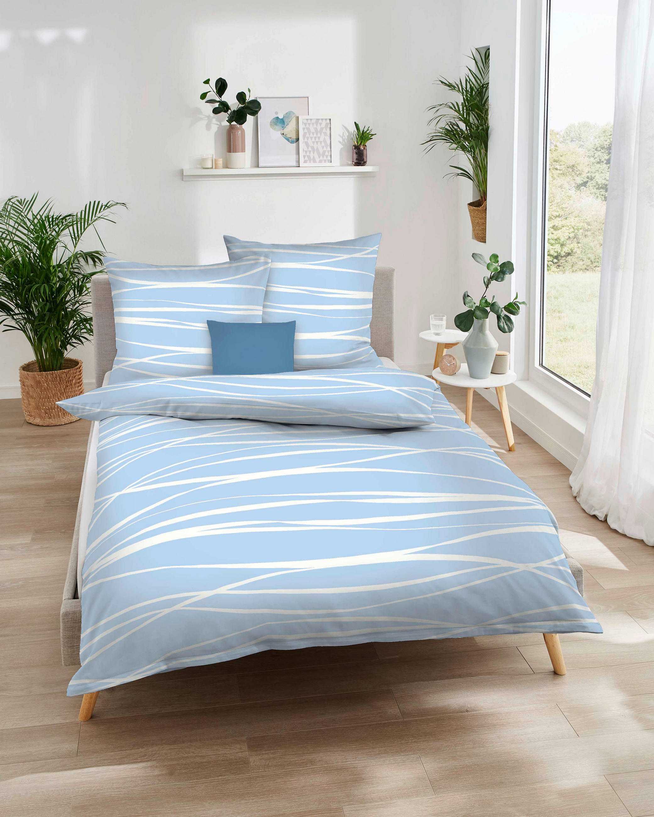 BETTWÄSCHE Satin 140/200 cm  - Hellblau, KONVENTIONELL, Textil (140/200cm) - Kaeppel