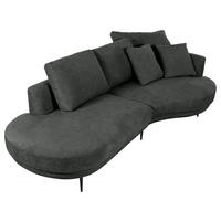 KUTNA GARNITURA tekstil  tamno siva   - tamno siva/crna, Konvencionalno, tekstil/metal (275/140cm) - Carryhome