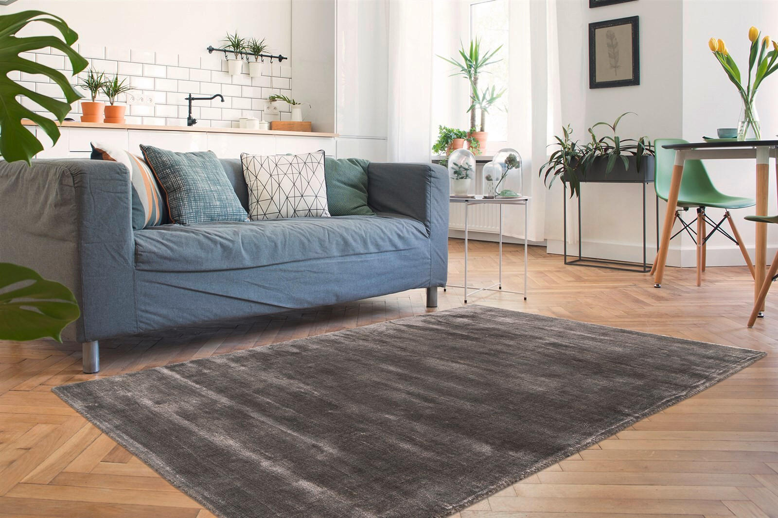 TEPPICH 120/170 cm Village 125 Grau Grau  - Grau, KONVENTIONELL, Textil (120/170cm)